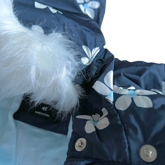 NWT Member's Mark Girls' Puffer Jacket- Navy Floral Size 4T - Picture 7 of 16